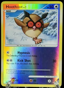 Pokemon TCG - Hoothoot - 85/130 - Reverse Holo - Diamond & Pearl LP Error - Image 3