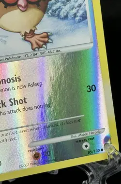 Pokemon TCG - Hoothoot - 85/130 - Reverse Holo - Diamond & Pearl LP Error - Image 4