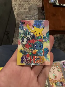 POKEMON POCKET MONSTERS VENDING PRISM STICKER 238 PIKACHU SQUIRTLE CHANCEY REV. - Image 1