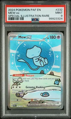 2024 POKEMON PAF EN-PALDEAN FATES SPECIAL ILLUSTRATION RARE #232 MEW EX PSA 9 - Image 1