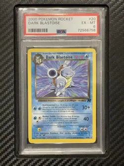 2000 PSA 6 Dark Blastoise #20 Rare WOTC Pokemon Game Team Rocket - Image 1
