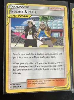Pokemon TCG Guzma & Hala Tag Team 193/236 Bellaba & Bryce-man 186/236 Non Holo - Image 2