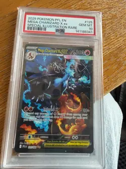 2025 POKEMON PFL EN-PHANTASMAL FLAMES #125 MEGA CHARIZARD X EX PSA 10 - Image 1