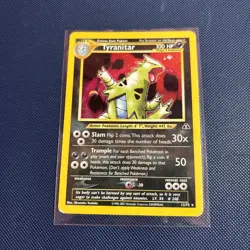 Pokemon Tyranitar Holo Rare Neo Discovery 12/75 Vintage WOTC *COOL SWIRL* - Image 1