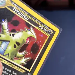 Pokemon Tyranitar Holo Rare Neo Discovery 12/75 Vintage WOTC *COOL SWIRL* - Image 3