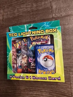 Pokemon TCG Lightning Set Booster 4 Packs 1 Bonus Card Coin NEW - Image 1