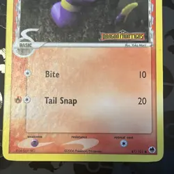 Ekans Dragon Frontiers stamped 47/101 Reverse Holo LP / MP Pokemon Card - Image 3