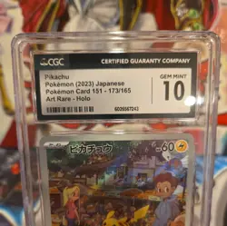 Pokemon Card 151 Pikachu AR 173/165 Japanese Art Rare CGC 10 Gem Mint - Image 4
