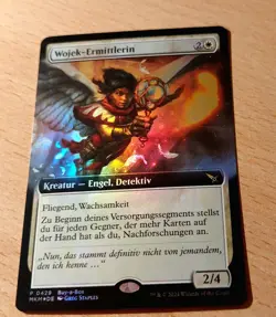 MTG Magic # FOIL Ext. Art # Wojek-Ermittlerin, Wojek Investigator, DEUTSCH Engel - Image 3