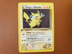 Lt. Surge’s Pikachu 81/132 1st Edition Gym Heroes NM+ Mint Pokemon card WOTC TCG - Image 1