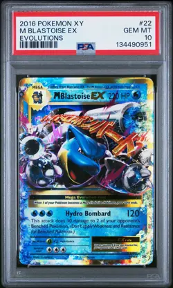 2016 POKEMON XY EVOLUTIONS #22 M BLASTOISE EX PSA 10 - Image 1