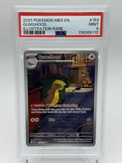 2025 POKEMON MEGA EVOLUTION #153 GUMSHOOS ILLUSTRATION RARE - PSA 9 MINT - Image 1