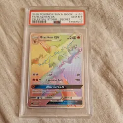 PSA Gem Mint 10 2018 Pokemon Sun & Moon Blaziken GX Celestial Storm-Secret Rare - Image 1