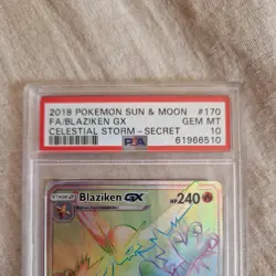 PSA Gem Mint 10 2018 Pokemon Sun & Moon Blaziken GX Celestial Storm-Secret Rare - Image 2