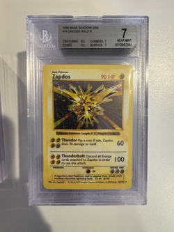 1999 POKEMON BASE SET SHADOWLESS #16 ZAPDOS-HOLO PSA BGS 7 - Image 1