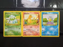 Pokemon TCG French Base Set 1st Edition 1999 Bulbizarre Salameche Carapuce Lot - Image 1
