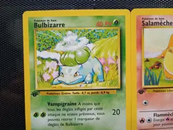 Pokemon TCG French Base Set 1st Edition 1999 Bulbizarre Salameche Carapuce Lot - Image 4