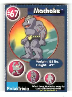 Pokemon 1999 Burger King Promo #67 Machoke - Image 1