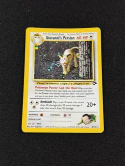Giovanni's Persian 8/132 Gym Challenge Holo with Swirl Rare Unlimited Pokemon - Image 1