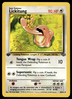 Pokemon TCG Jungle (1st Edition) #38/64 Lickitung LP+ - Image 1
