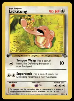 Pokemon TCG Jungle (1st Edition) #38/64 Lickitung LP+ - Image 1