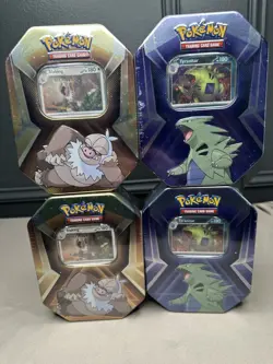Triple Whammy Tin Art Collection Lot Of 4 Pokemon TCG Sealed Fast Free Shipping - Image 1