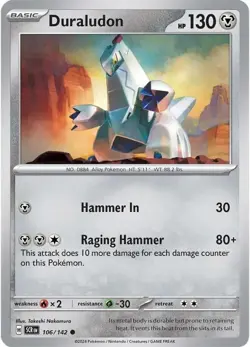 4x Pokemon TCG Duraludon 106/142 - Scarlet&Violet Stellar Crown SCR Playset - Image 3
