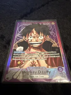 One Piece TCG Monkey D Luffy OP05-060 Alt Art Leader English NM - Image 1
