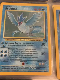Pokemon TCG Articuno 2/62 Fossil Holo Rare Unlimited 70 HP Basic English Card - Image 1