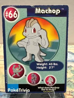 1999 Burger King Poketrivia Card #66 Machop - Image 1