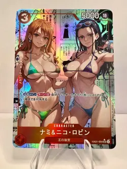 Nami & Nico Robin ONE PIECE Custom Sexy Goddess Waifu Anime Doujin Card - Image 1