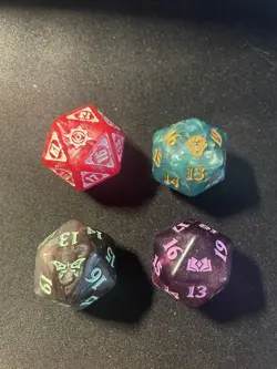 OVERSIZED D20 SPINDOWN Die Lot of 4 Magic the Gathering MTG - Image 1