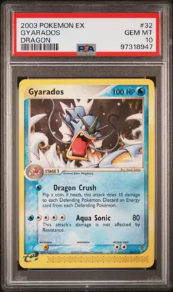PSA 10 - 2003 EX Dragon Gyarados 32/97 Pokemon Card - Image 1