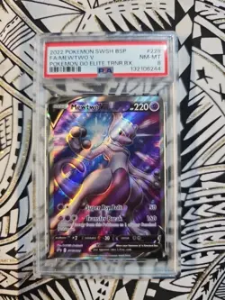 Pokemon 2022 SWSH BSP FA/Mewtwo V Pokemon Go Elite Trnr. Bx PSA 8 NM-MINT 244 - Image 1