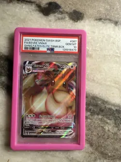 Pokemon Eevee VMAX TCG Shining Fates Black Star Promo SWSH087 PSA 10 - Image 1