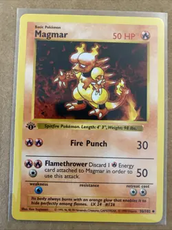 Pokemon TCG Magmar Base Set 36/102 1st Edition Never Played Near Mint - Image 1
