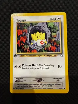 Pokemon TCG: Togepi 51/111 - Neo Genesis 1st Edition - Near Mint! - Image 1