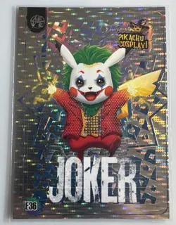 Joker (Pikachu) #E36 - Silver Holo Box Hit Electric Pikachu Cosplay - Pokemon - Image 1