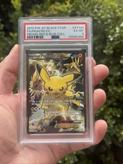 2016 POKEMON XY BLACK STAR PROMO RED & BLUE COLL FULL ART/PIKACHU EX PSA 6 - Image 1