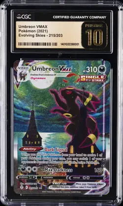 2021 POKEMON EVOLVING SKIES #215 UMBREON VMAX CGC 10 PRISTINE - Image 1