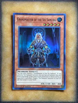 Yugioh Grandmaster of the Six Samurai SPWA-EN009 Super Rare 1st Ed NM - Image 1