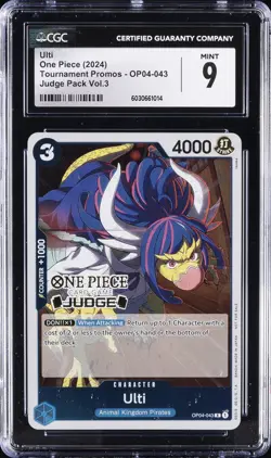2024 ONE PIECE TOURNAMENT PROMOS JUDGE PACK VOL. 3 #OP04-043 ULTI CGC 9 - Image 1