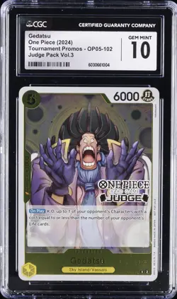 2024 ONE PIECE TOURNAMENT PROMOS JUDGE PACK VOL. 3 GEDATSU CGC 10 GEM MINT - Image 1