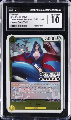 2024 ONE PIECE TOURNAMENT PROMOS JUDGE PACK VOL. 3 SHIRLEY CGC 10 GEM MINT - Image 1