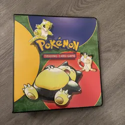 POKEMON TRADING CARD GAME RING BINDER FOLDER FROM WOTC 1999 SNORLAX ETC - Image 1