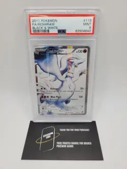 Reshiram 113/114 - PSA 9 - English - Black & White - Full Art Holo Pokemon Card - Image 1