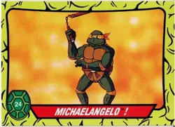 Teenage Mutant Ninja Turtles #24 Trading Card Michaelangelo 1989 New Mint - Image 1