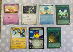 Random New/Old Pokemon Yu-Gi-Uh! Dragon Ball Z 7 Card Lot Quaxly Cyclizar Goku - Image 1