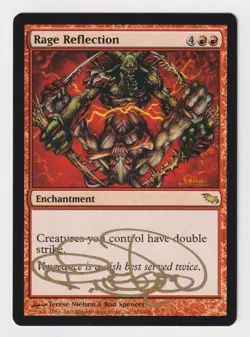 Gold Signed Rage Reflection MP Shadowmoor Artist Terese Nielsen 2008 MTG Magic! - Image 1