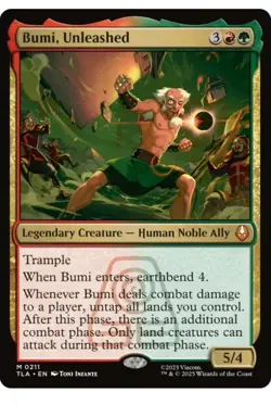 1x MTG Avatar Bumi, Unleashed - Avatar Mythic! NM Mint! Ships Fast - Image 1